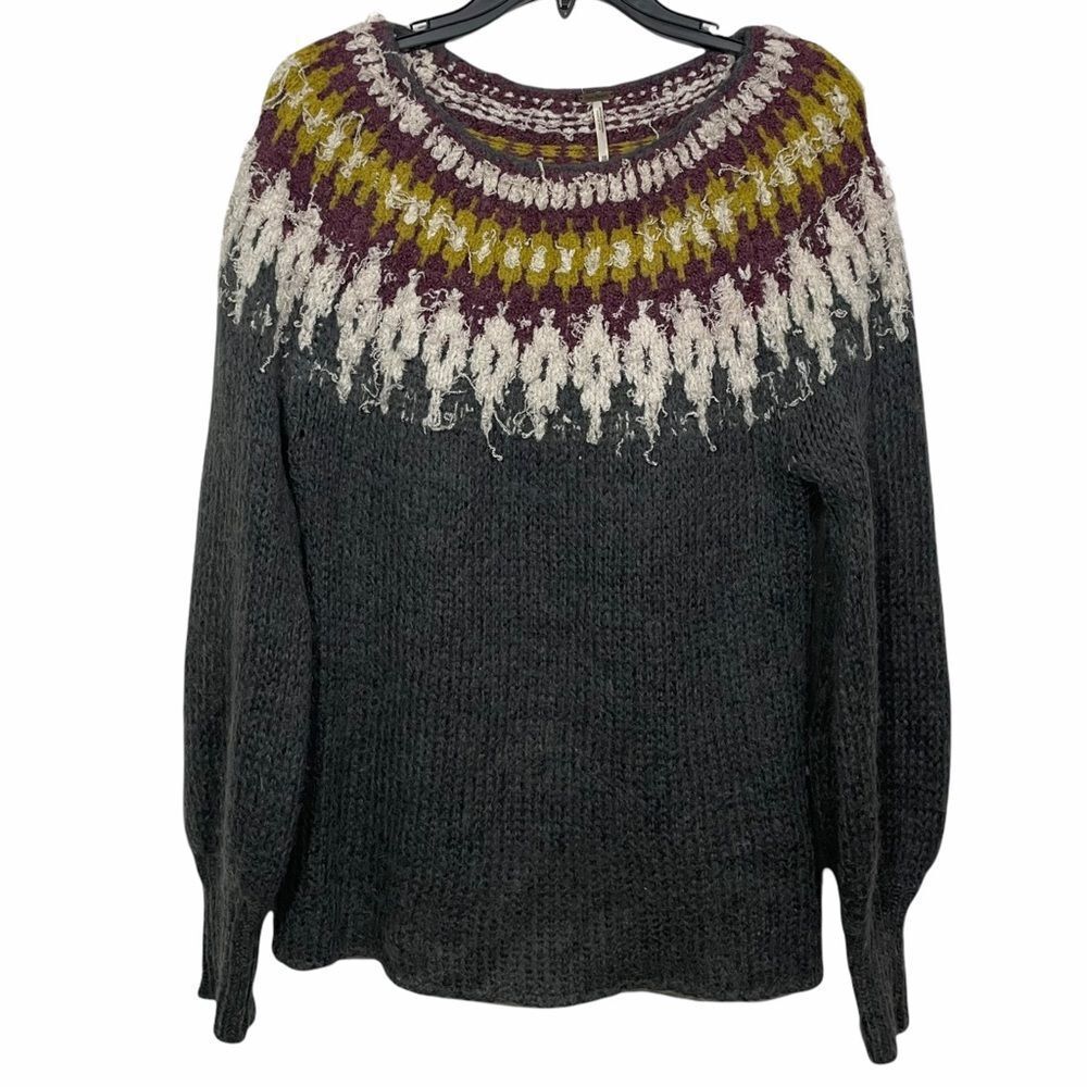 Free People Oversized Knit Crewneck Sweater